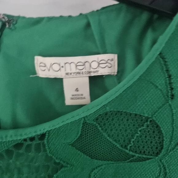 New York & Company Eva Mendes Emerald Green Sleeeless Lace 4 Aline Dress - Picture 6 of 11